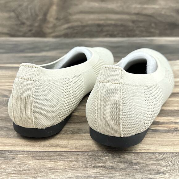 NIB Bernie Mev 39 Nikki Stretchy Knit Comfort Ballet Flats Nude Silver - Picture 6 of 10